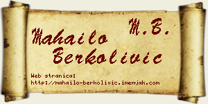 Mahailo Berkolivić vizit kartica